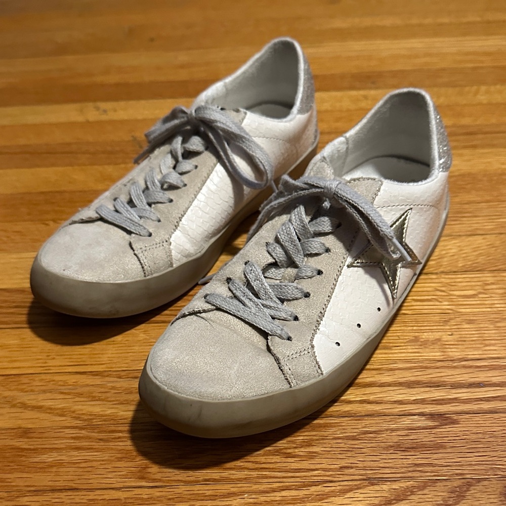 Vintage Havana gold and gold glitter sneakers